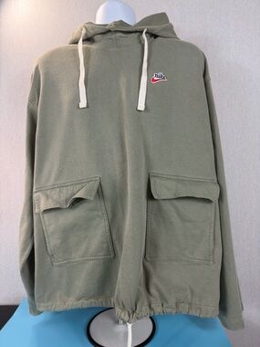 Nike Olive Green Cargo Pocket Hooded Sweatshirt